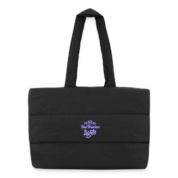 Neon San Francisco Lights Design - Puffer Shopping Bag - black - Front
