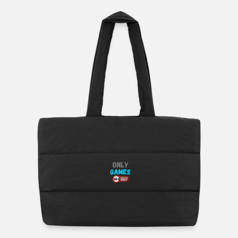 Nur Spiele 18+ Logo Puffer-Einkaufstasche