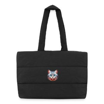 Cat - Puffer Shopping Bag - black - Front