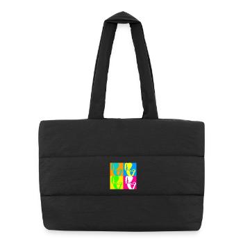 Popart Sportliche Damen - Puffer-Einkaufstasche - Schwarz - Vorne