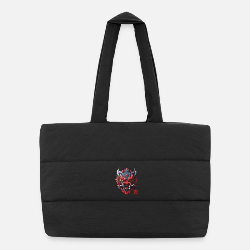 Oni, Japanese Demon Puffer Shopping Bag