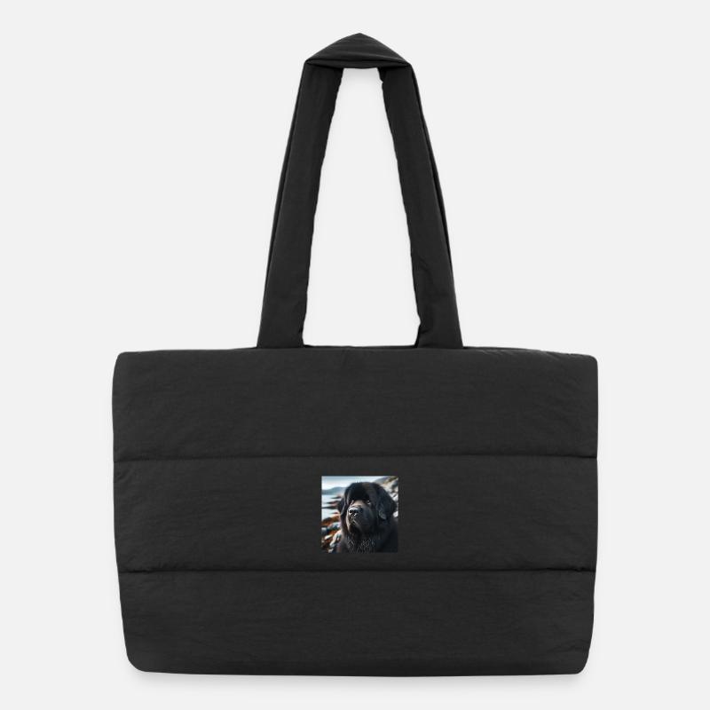 Kindness Made a Dog: The Newfoundland Puffer Shopping Bag