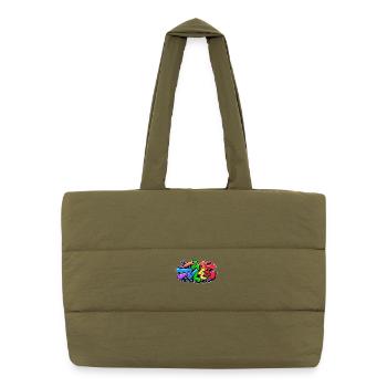 Kunst Street Art Wildstyle Graffiti Illustration - Sac shopping matelassé - safari green - Devant