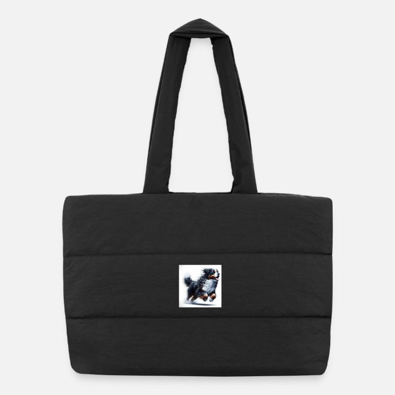 Bouvier bernois - Sac shopping matelassé - noir
