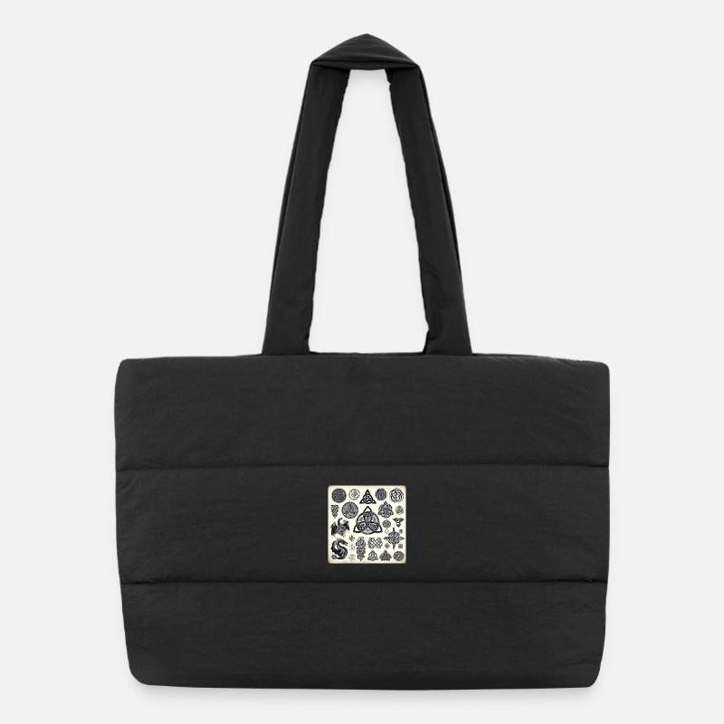 Symboles celtiques - Sac shopping matelassé - noir