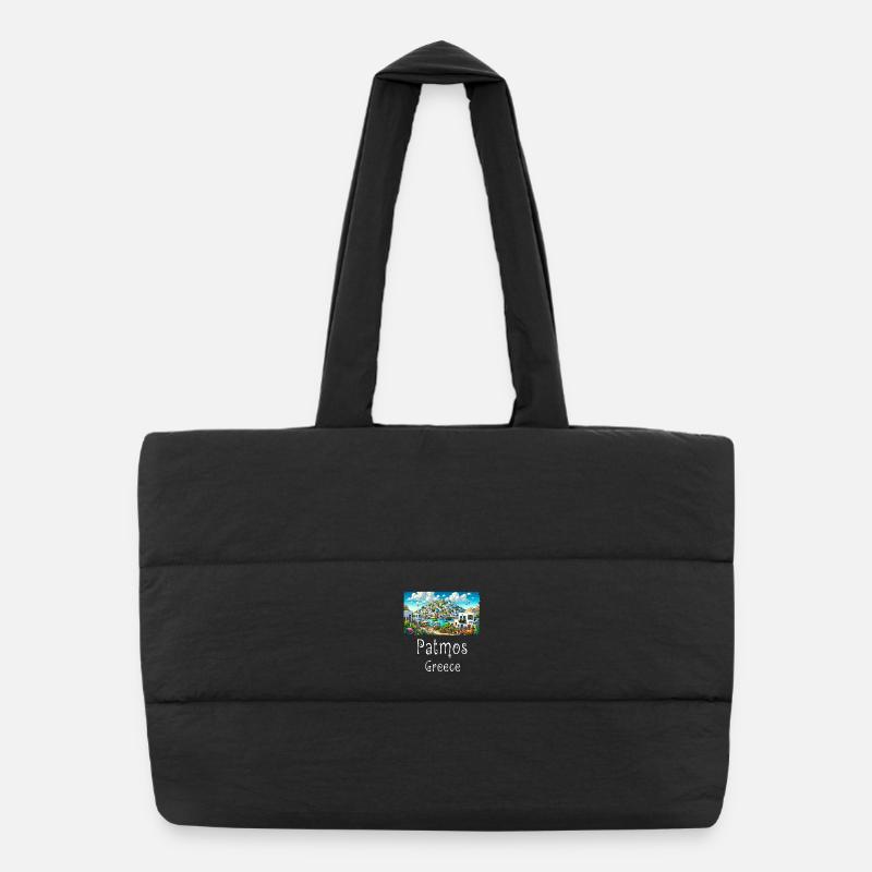 Patmos, Grèce, île de vacances, plage Sac shopping matelassé