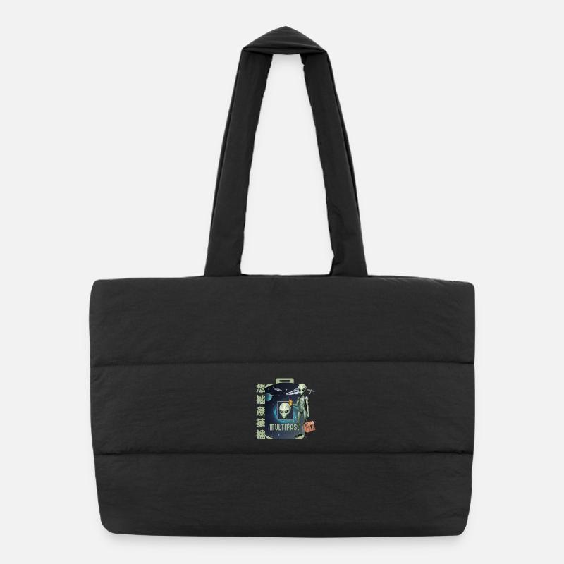 Alien Reisen - Puffer-Einkaufstasche - Schwarz