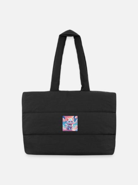 Kitten - Puffer Shopping Bag - black