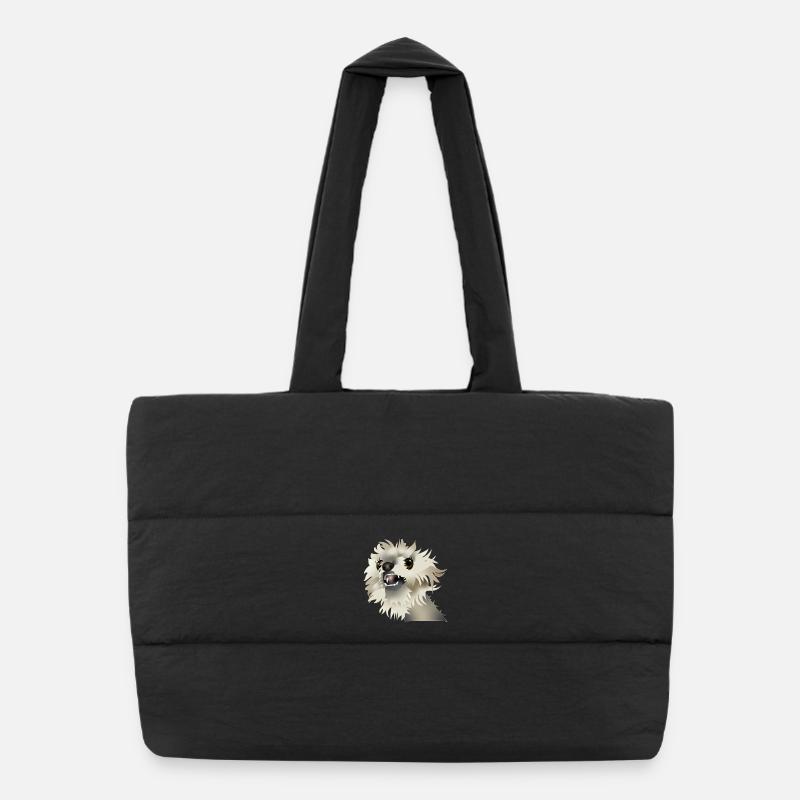Happy dog - Puffer Shopping Bag - black