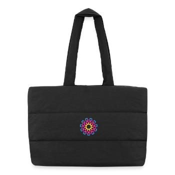 Yoga Verlauf Mandala Meditation bunt farbenfroh - Puffer-Einkaufstasche - Schwarz - Vorne