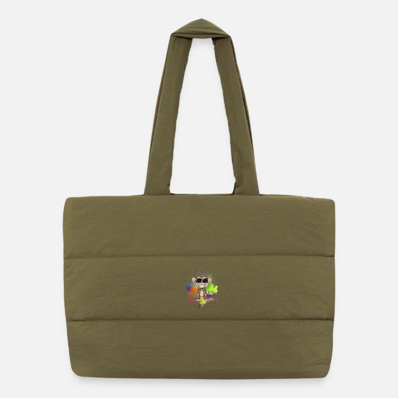 Colorful Summer Monkey Puffer Shopping Bag
