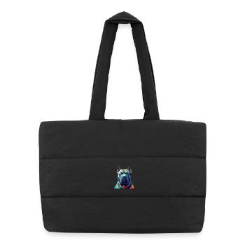 Perro De Presa Canario Hunderasse Cartoon Kawaii - Puffer-Einkaufstasche - Schwarz - Vorne