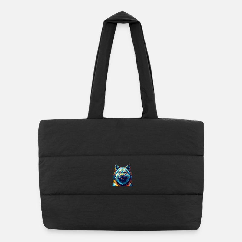 Eurasier Chien Race Coloré Dessin Animé Kawaii Sac shopping matelassé