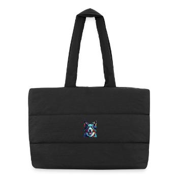 Carpathian Shepherd Dog Breed Cartoon Kawaii - Puffer Shopping Bag - black - Front