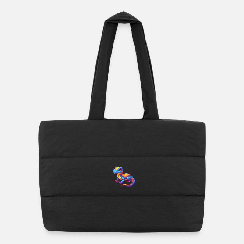 Salamander Colorful Kawaii Cartoon Character Puffer Shopping Bag