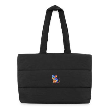 mouse Colorful Kawaii Cartoon Character Clipart - Puffer Shopping Bag - black - Front