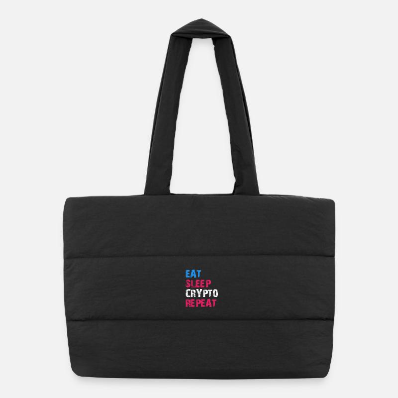 MANGER DORMIR CRYPTO RÉPÉTER - Sac shopping matelassé - noir