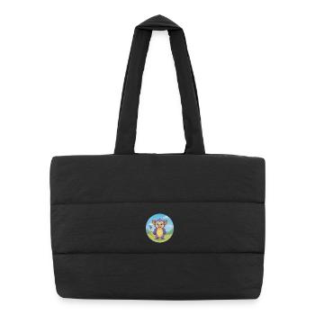 Aye Aye Cute Kawaii Cartoon Clipart Animal Pet - Puffer Shopping Bag - black - Front