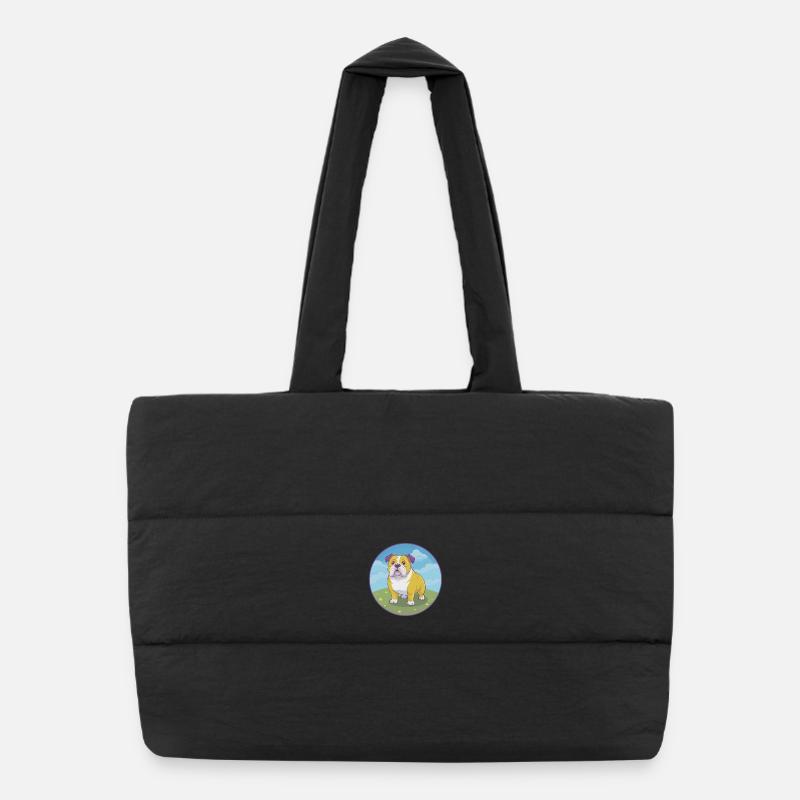 Bouledogue mignon Kawaii dessin animé Clipart Animal de compagnie Sac shopping matelassé