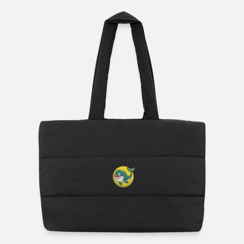 baleine mignon Kawaii dessin animé Clipart animal de compagnie Sac shopping matelassé