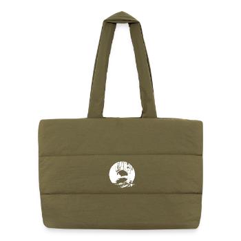 Rowing Drawing - Puffer Shopping Bag - safari green - Front