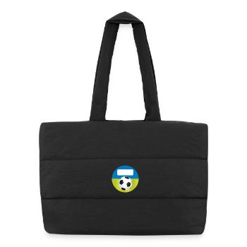 Stickers Ecole Rond - Football Bleu Vert - Sac shopping matelassé - noir - Devant
