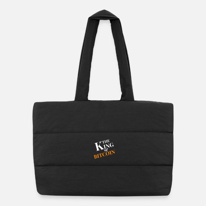 Roi du graphique Bitcoin - Sac shopping matelassé - noir