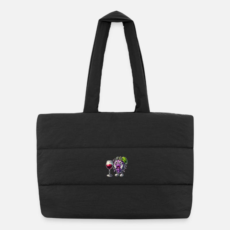 Lustiges Wein Trauben Design Puffer-Einkaufstasche