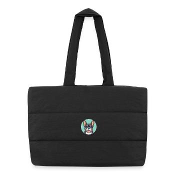 Cao De Castro Laboreiro Hunderasse Karikatur Kawaii - Puffer-Einkaufstasche - Schwarz - Vorne