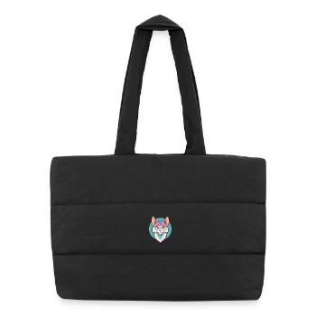 Somali Cat Breed Cartoon Kawaii Animal Pet - Puffer Shopping Bag - black - Front