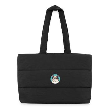 Exotische Kurzhaarkatze Rasse Cartoon Kawaii Tier - Puffer-Einkaufstasche - Schwarz - Vorne