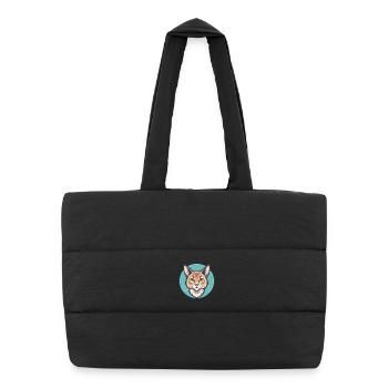 Somali Cat Breed Cartoon Kawaii Animal Pet - Puffer Shopping Bag - black - Front