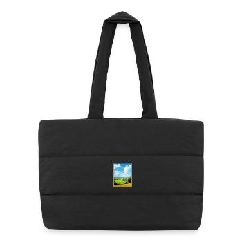Kent Downs Aonb Travel Poster Souvenir Paint WPA - Puffer Shopping Bag - black - Front