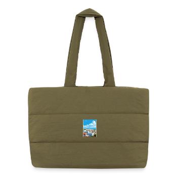 Rabat Maroc Affiche de voyage Peinture Souvenir WPA - Sac shopping matelassé - safari green - Devant