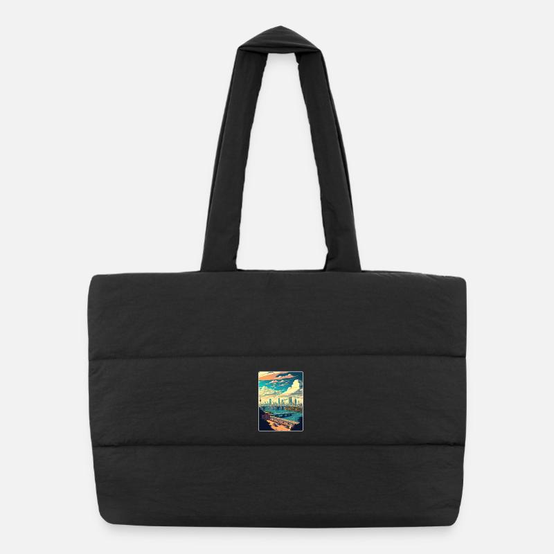 Bangkok Thaïlande Affiche de voyage thaïlandaise Souvenir WPA Sac shopping matelassé