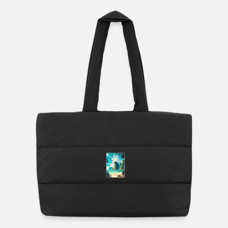 Phi Thaïlande Affiche de voyage thaïlandaise Peinture souvenir WPA Sac shopping matelassé