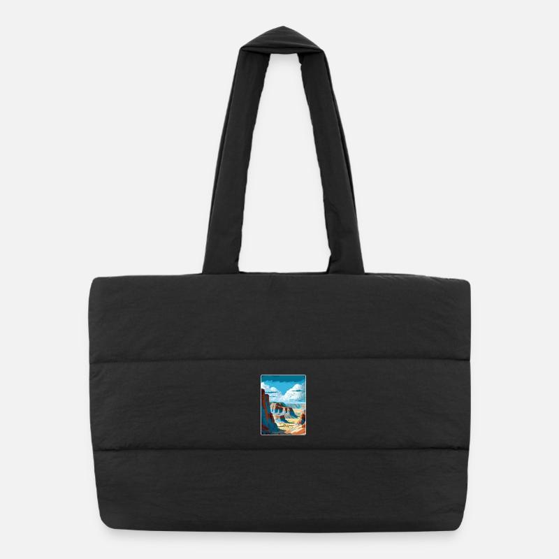 Parc national des Badlands Affiche de voyage souvenir WPA Sac shopping matelassé
