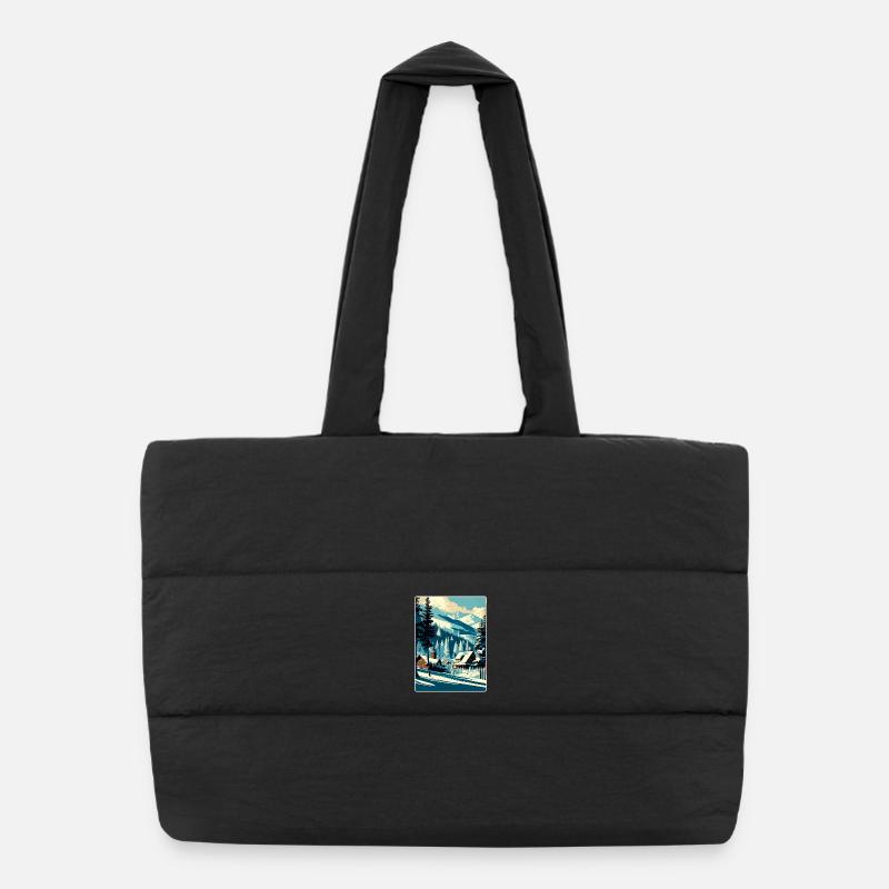Les Arcs Ski Ski Vintage Voyage Poster Souvenir Sac shopping matelassé