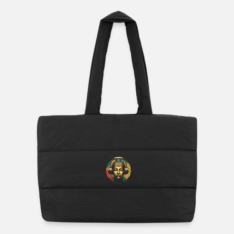 Buddha - Puffer-Einkaufstasche - Schwarz
