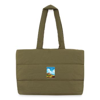 Némée Grèce Affiche de voyage Peinture de carte postale souvenir - Sac shopping matelassé - safari green - Devant