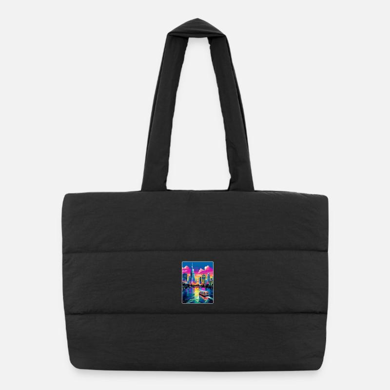 Bangkok Thaïlande Affiche de voyage thaïlandaise Souvenir WPA Sac shopping matelassé