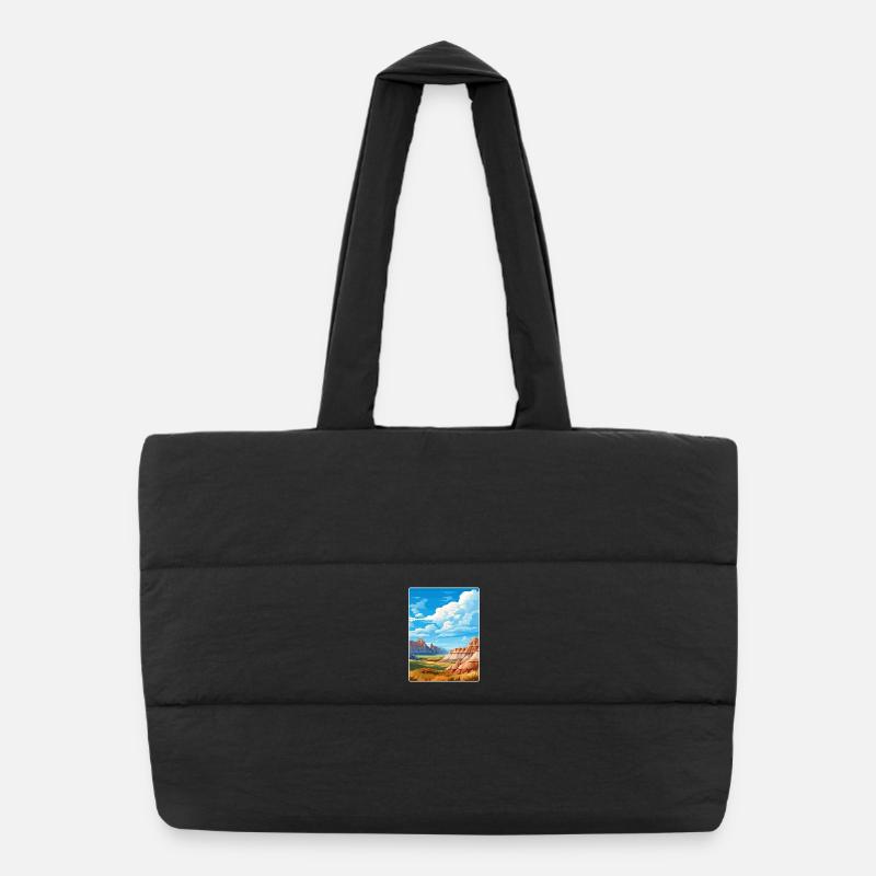 Parc national des Badlands Affiche de voyage souvenir WPA Sac shopping matelassé