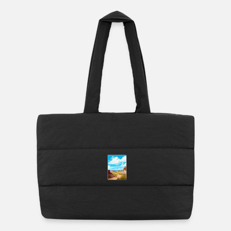 Parc national des Badlands Affiche de voyage souvenir WPA Sac shopping matelassé