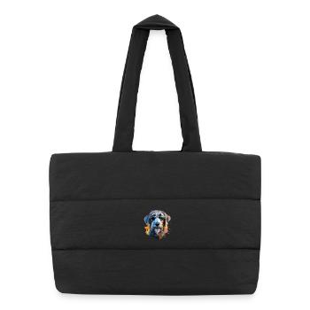 Wolfhound with sunglasses - Puffer Shopping Bag - black - Front
