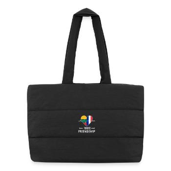 Lithuania and France 100% friendship - Puffer Shopping Bag - black - Front