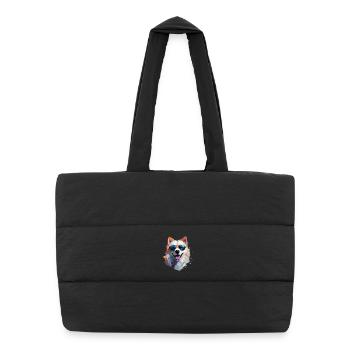 Samoyed with sunglasses - Puffer Shopping Bag - black - Front