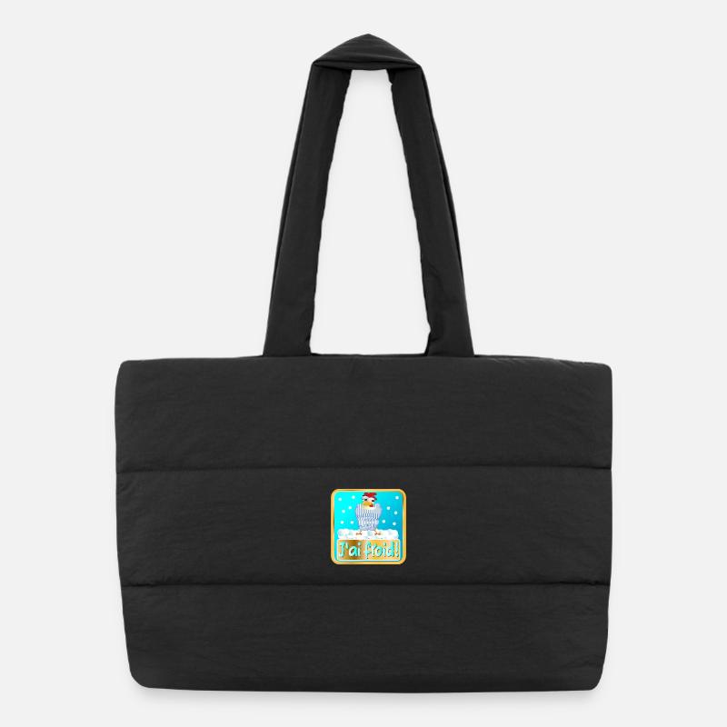 HIVER POULES POULETS - FROID Sac shopping matelassé