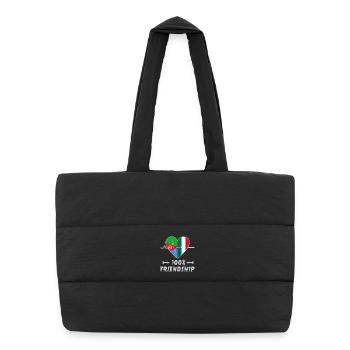 Eritrea und Italien 100% Freundschaft - Puffer-Einkaufstasche - Schwarz - Vorne