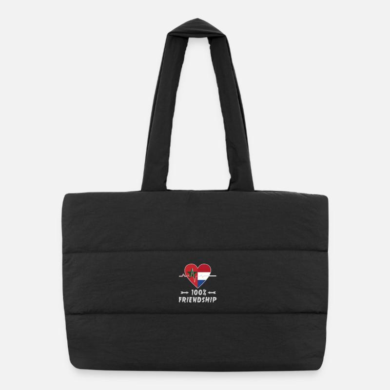 100 % amitié entre le Maroc et les Pays-Bas Sac shopping matelassé