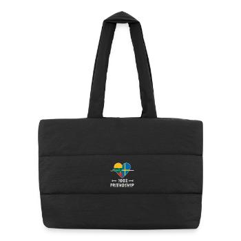 Lithuania and Sweden 100% friendship - Puffer Shopping Bag - black - Front